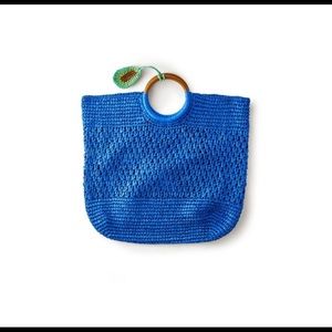 Tabitha Brown for Target Blue Avocado Tassel Woven Straw Tote - NWT